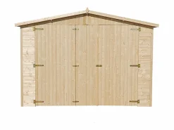 Outlet Timbela Garaje de madera natural - A222x516x324 cm / 15 m² - M101 Color natural claro