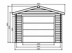 Garaje de madera "tradicional" - 18,19 m² - 3,58 x 5,08 x 2,82 m - 28 mm