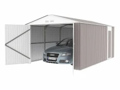 Discount Garaje en metal "Nevada" con puerta abatible - 15,36 m² Garaje