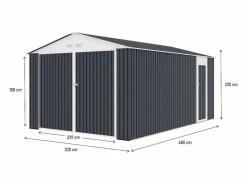 Habitat et jardin Garaje metálico "Houston" 15,36 m² - Antracita