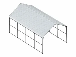 Discount Garaje Metálico Robusto para Coches SucceBuy, 365 x 610 cm, Abriego Exterior Robusto para Coches y Barcos Cochera