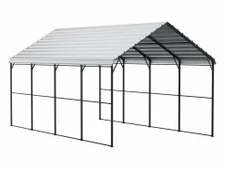 Discount Garaje Metálico Robusto para Coches SucceBuy, 365 x 610 cm, Abriego Exterior Robusto para Coches y Barcos Cochera