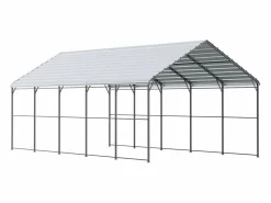 Hot Garaje Metálico Robusto para Coches SucceBuy, 397 x 792 cm, Abriego Exterior Robusto para Coches y Barcos Cochera