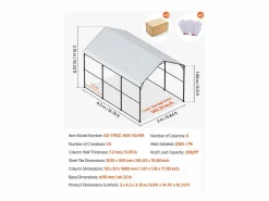 Garaje Metálico Robusto para Coches SucceBuy, 305 x 457 cm, Abriego Exterior Robusto para Coches y Barcos