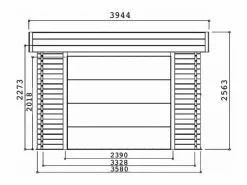 Garaje "Moderno" - 19,26 m² - 3,58 x 5,38 x 2,56 m - 40 mm - Puerta motorizada