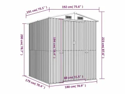 Online - Cobertizo jardín acero galvanizado marrón oscuro 192x191x223 cm Caseta De Jardín