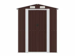 Discount Garden Furniture - Cobertizo jardín acero galvanizado marrón oscuro 192x440x223 cm Marru00f3n