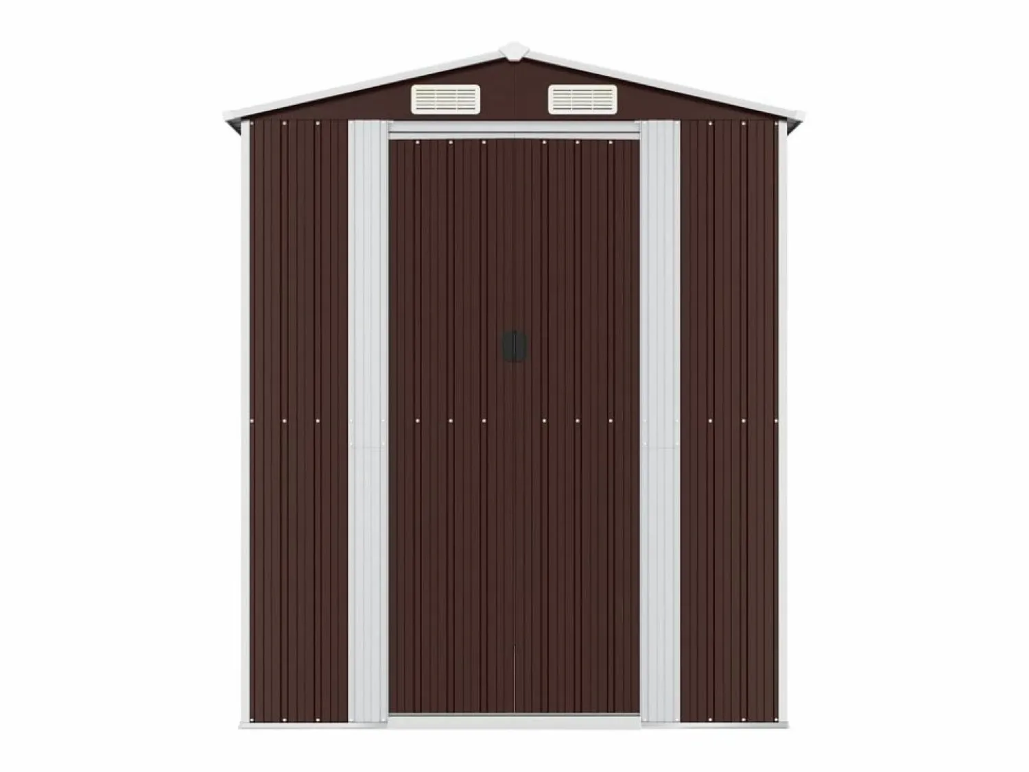 Discount Garden Furniture - Cobertizo jardín acero galvanizado marrón oscuro 192x440x223 cm Marru00f3n
