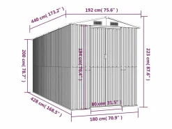 Discount Garden Furniture - Cobertizo jardín acero galvanizado marrón oscuro 192x440x223 cm Marru00f3n