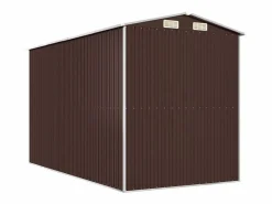 Discount Garden Furniture - Cobertizo jardín acero galvanizado marrón oscuro 192x357x223 cm Marru00f3n