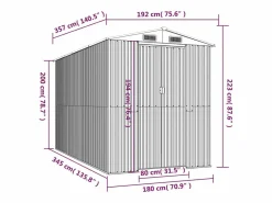 Discount Garden Furniture - Cobertizo jardín acero galvanizado marrón oscuro 192x357x223 cm Marru00f3n