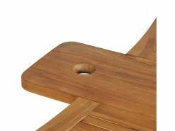 Clearance - Mesa de bar plegable de madera teca maciza 155x53x105 cm Mesa Alta