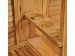 Clearance - Mesa de bar plegable de madera teca maciza 155x53x105 cm Mesa Alta