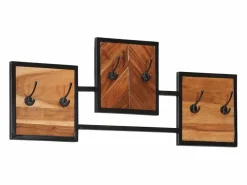 Clearance Garden Furniture - Perchero de pared madera maciza de acacia y erro 90x1x35 cm Marru00f3n