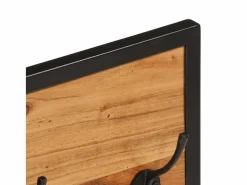 Clearance Garden Furniture - Perchero de pared madera maciza de acacia y erro 90x1x35 cm Marru00f3n