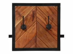 Clearance Garden Furniture - Perchero de pared madera maciza de acacia y erro 90x1x35 cm Marru00f3n