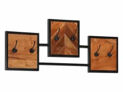 Clearance Garden Furniture - Perchero de pared madera maciza de acacia y erro 90x1x35 cm Marru00f3n