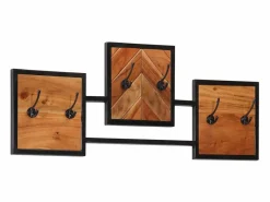 Clearance Garden Furniture - Perchero de pared madera maciza de acacia y erro 90x1x35 cm Marru00f3n