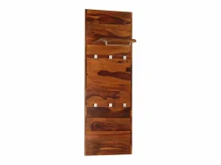 - Perchero de madera maciza de acacia 118x40 cm Perchero