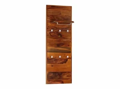 - Perchero de madera maciza de acacia 118x40 cm Perchero