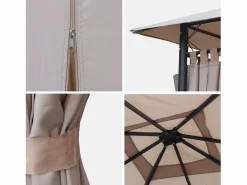 Sweeek Gazebo de jardín con cortinas 3x3m