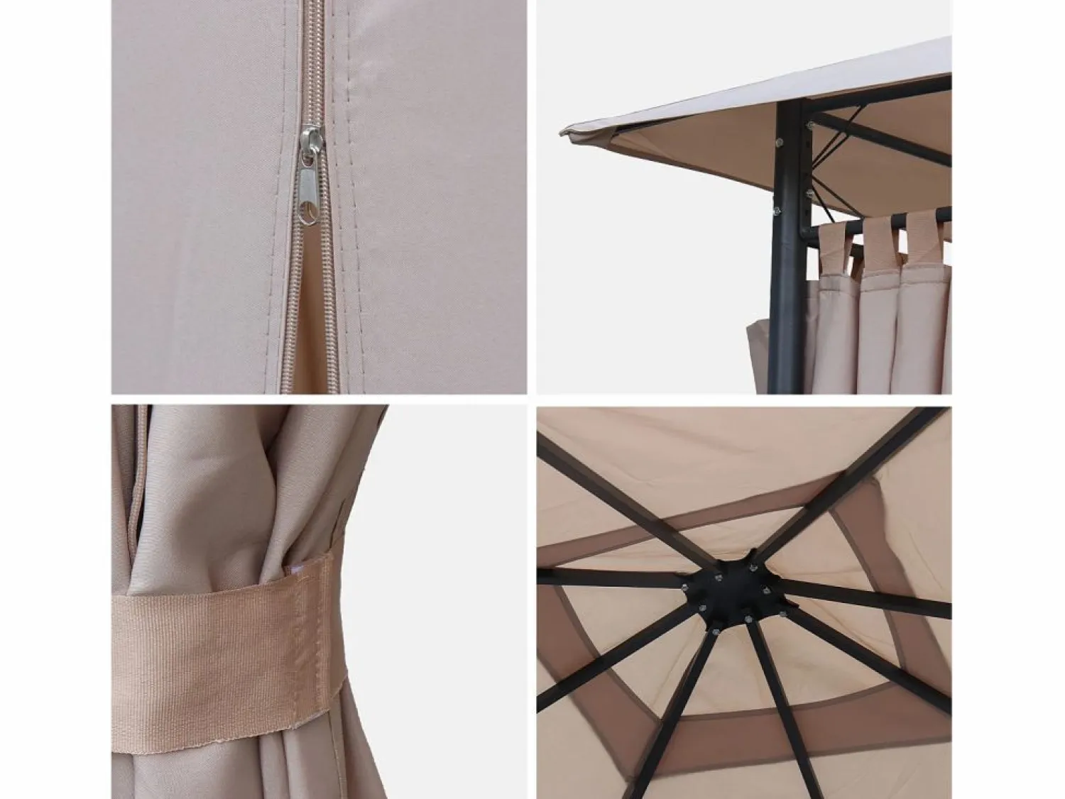 Sweeek Gazebo de jardín con cortinas 3x3m