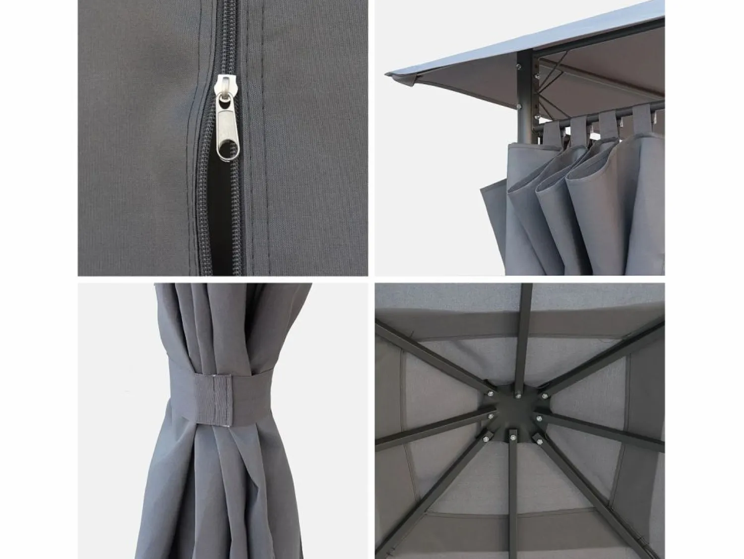 Sweeek Gazebo de jardín con cortinas 3x3m