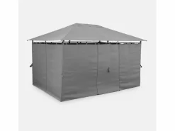 Sweeek Gazebo de jardín 3x4m con cortinas