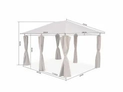 Sweeek Gazebo de jardín 3x4m con cortinas