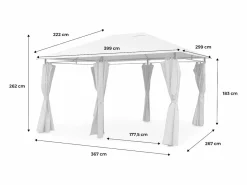 Outlet Sweeek Gazebo de jardín 3x4m con cortinas Beige