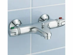 Hot Essebagno Glam mezclador para bañera y ducha termostático cromado Huber Plateado