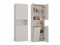 Outlet GLAZE - Mueble de cuarto de baño con cesta - Estilo moderno - 174x60x30 cm - Columna de cuarto de baño Columna De Baño
