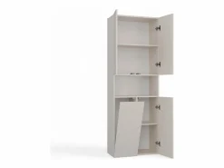 Outlet GLAZE - Mueble de cuarto de baño con cesta - Estilo moderno - 174x60x30 cm - Columna de cuarto de baño Columna De Baño