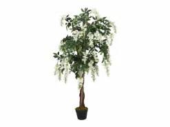Hot Glicina artificial 560 hojas 80 cm y blanco Planta Artificial
