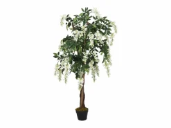 Online Glicina artificial 840 hojas 120 cm y blanco Planta Artificial