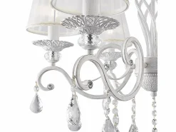 Maytoni Grace Araña Blanca con Oro y Cristal, con Pantallas, 6 Luces, E14 Blanco
