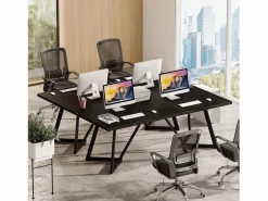 Clearance Gran escritorio rectangular para portátiles con estructura de metal - 180 cm - para el despacho en casa - Mesa De Ordenador