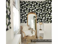 New Gran espejo de madera de paulownia con molduras, H.180 cm, , MERRY Espejo De Pared|Espejo