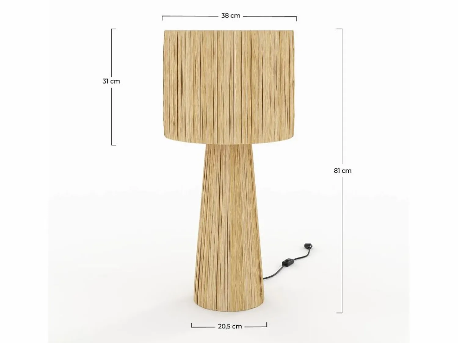 Outlet Gran lámpara de hoja de palma - Soléa Lámpara De Mesa