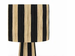 Sale Rendez-Vous Déco Gran lámpara rayada negra de hoja de palma - Soléa Negro