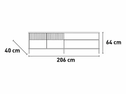 Hot Gran mueble TV 2 puertas, 1 cajón y 1 nicho L206 cm - EVEREST Mueble Tv