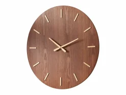 New Gran reloj de pared chapado en madera de fresno ARTURO - D. 70 cm - Marrón Reloj De Pared