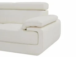 Outlet Vente-unique Gran sofá 7 plazas piel ángulo derecho ELEVANTO Blanco