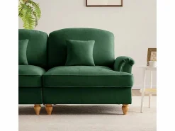 Online Gran Sofá 2 Plazas Chenille - Con Funda Extraíble y 2 Cojines - 194x83.5x93cm - Todos Los Sofás|Sofá De Terciopelo