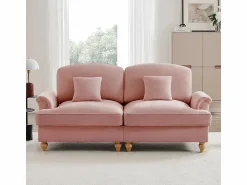 DripeX Gran Sofá 2 Plazas Chenille - Con Funda Extraíble y 2 Cojines - 194x83.5x93cm - Rosa
