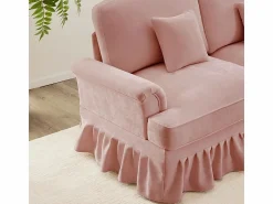 DripeX Gran Sofá 2 Plazas Chenille - Con Funda Extraíble y 2 Cojines - 194x83.5x93cm - Rosa