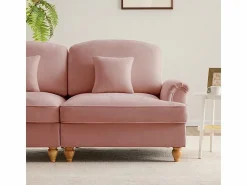 DripeX Gran Sofá 2 Plazas Chenille - Con Funda Extraíble y 2 Cojines - 194x83.5x93cm - Rosa