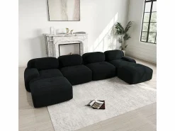 DripeX Gran sofá angular modular 388cm - de Pana - con 4 cojines y 2 otomanas - ergonómico -