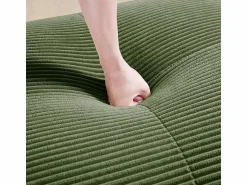 Hot DripeX Gran sofá angular modular 388cm - de Pana - con 4 cojines y 2 otomanas - ergonómico - Verde