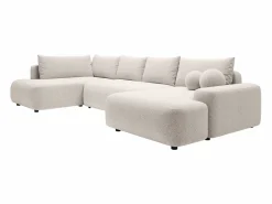 Best Gran sofá cama rinconera izquierda panorámico en tela texturizada DAVISO Sofá Xxl